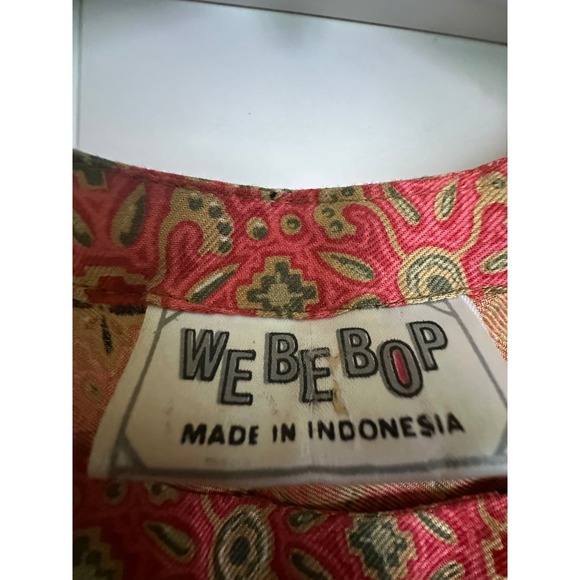 WE BE BOP Womens Rayon Patchwork Button Up Blouse Top Made in Indonesia Size XXL - Picture 5 of 9